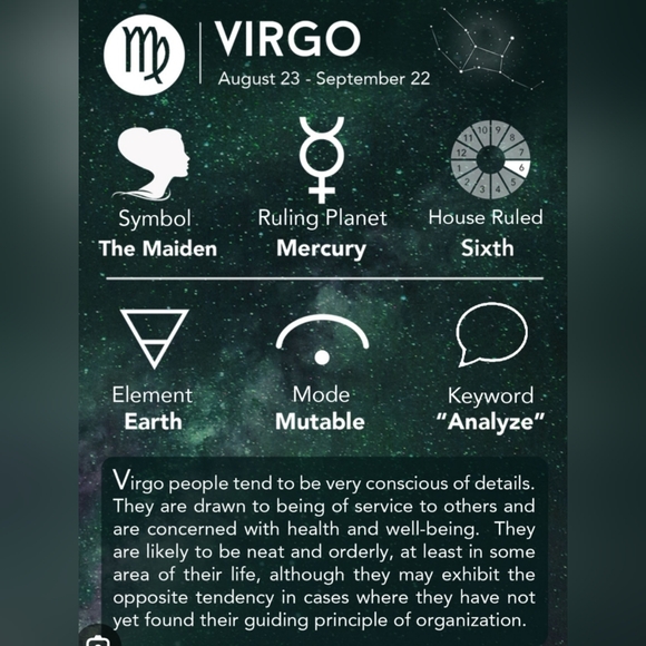 Vintage Pendant Necklace Zodiac ♍️ Virgo Symbol  Lucky Charm - Picture 9 of 11